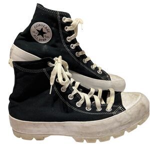 Converse Chuck Taylor All Star Lugged Hi Top Sneakers Black Con Shoes Women's 10
